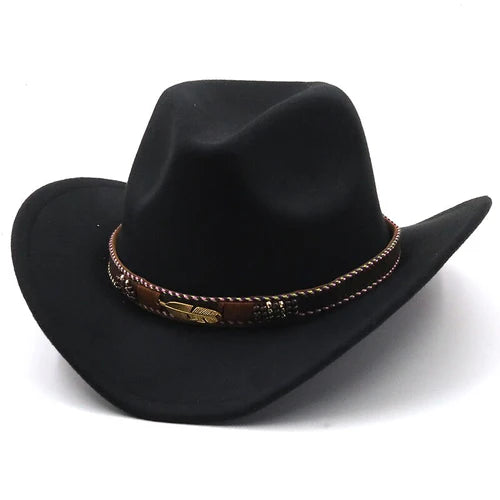 Chapeau country feuille femme noir