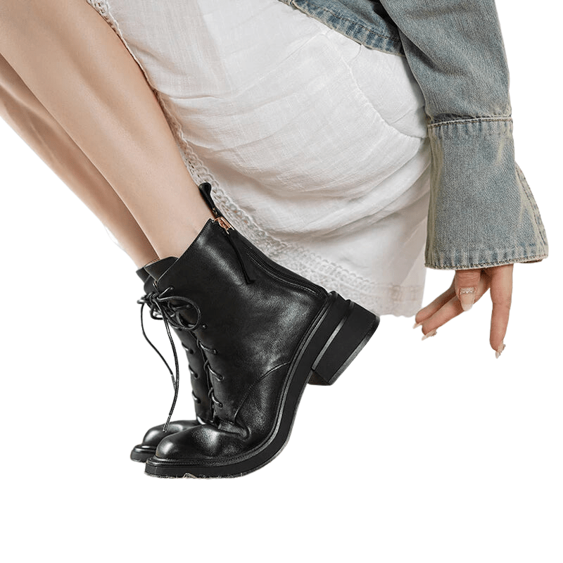 Bottes Western Outlaw Old West – Femme – Cuir Marron – Bout Carré Large – Taille 6.5 US