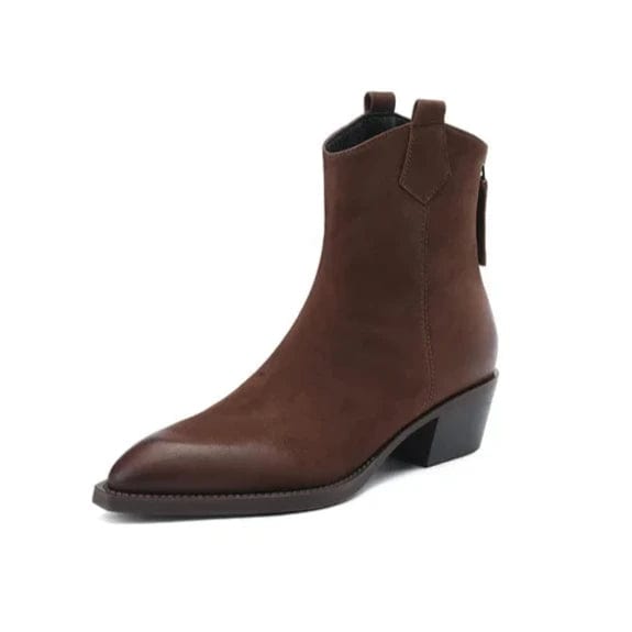 VTG Code West Bottes de cow-boy en cuir marron clair à franges