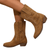 Bottes Cowgirl Femme Vintage - Taille 8 US - Cuir Noir à Fleurs - Talon Bloc