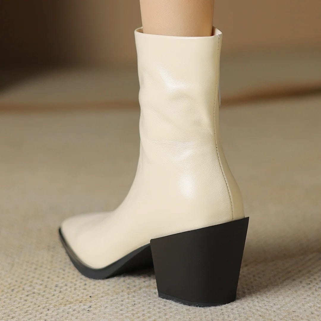 Bottines Blanches Western