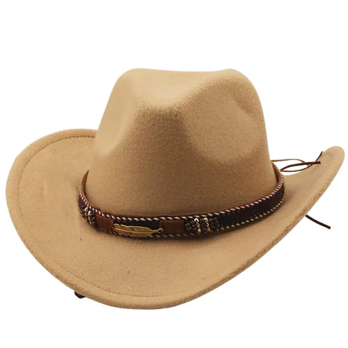 Chapeau country feuille femme camel