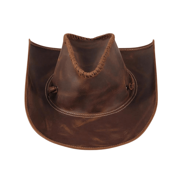 Bandeau Chapeau Western En Cuir Marron Sculpté – Largeur 3/8 Pouces