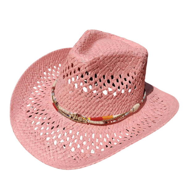Chapeau rose western girly fille. Soirée usa - Accessoires & Bagagerie