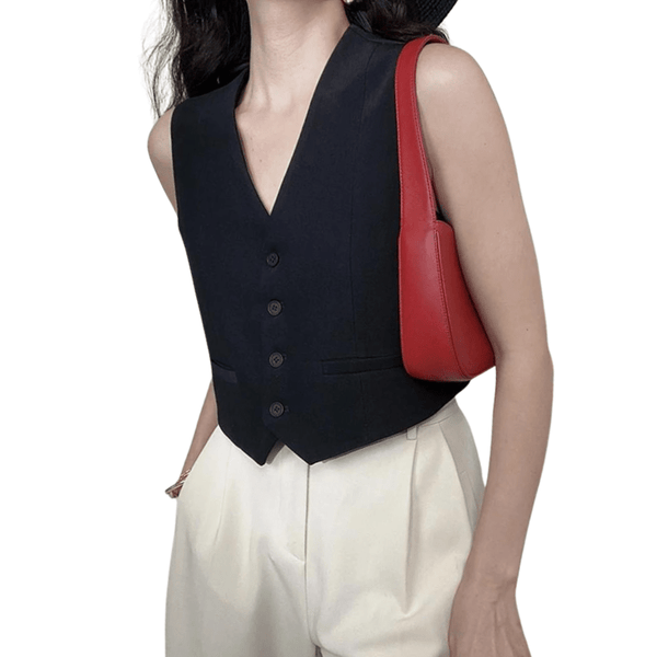 Gilet De Show Western Femme - Noir Et Rouge - Fait Main Inde - ADAM EXIM