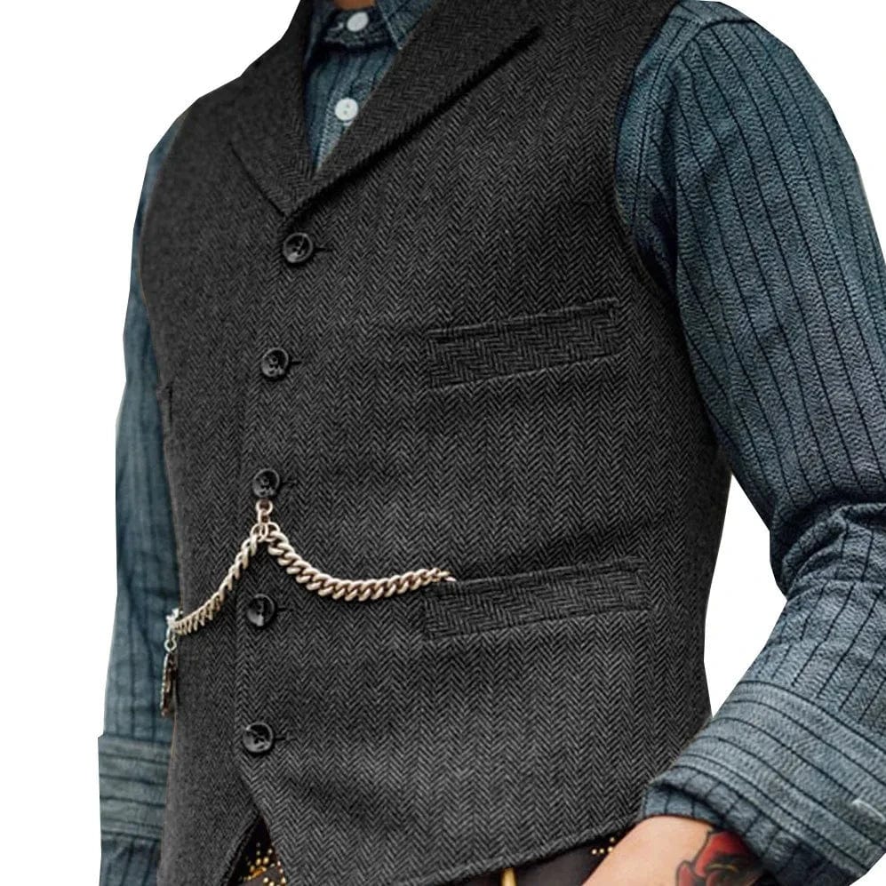 Gilet Sans Manches Homme En Lin - Style Western/cargo - Avec Poches Pratiques - Pour Mariage, Bureau, Loisirs - Coupe Ajustée - 6