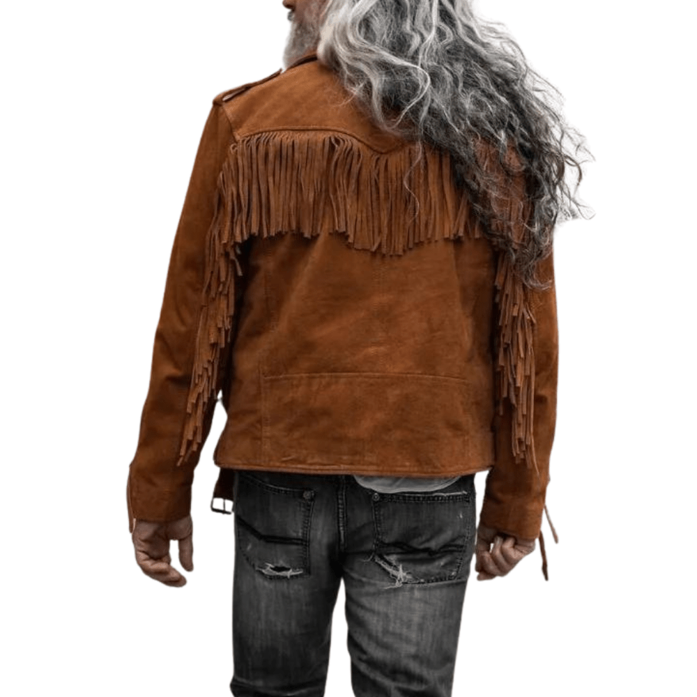 Veste Cowboy En Daim Synthétique à Franges – Manches Longues, Style Western Hippie – Pour Carnaval, Halloween - 8